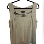 Jones New York  Beige Coastal Beaded Sweater Tank Photo 0