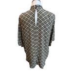 ZARA  Crisscross Patterned Short Sleeve Visco Shirt Taupe Black Size XSmall Photo 1