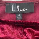 Lulu’s Burgundy Velvet bodycon dress, womens medium long sleeve low back mini Red Photo 5