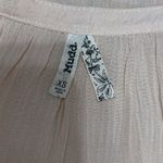 Mudd  BLUSH PINK LACE DETAIL 1/2 BUTTON FRONT LIGHTWEIGHT‎ LONG SLEEVE BLOUSE XS Photo 5