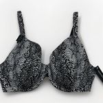 Ambrielle Full Coverage Full Figure Underwire Bra Size 38D Snake Skin Pattern Black Photo 0