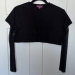 Edikted NWOT  Sheer Long Sleeve Crop Top Photo 0