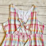 Nordstrom Linen Sleeveless Tie Back Plaid Midi Dress Size 3X NWOT Photo 10
