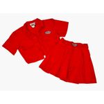 Dickies Vintage Red Retro Pleated Skirt Crop Jacket Set 80s 90s Adult S/M Jr XXL Photo 2