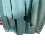 Luxe Baby Blue Short Sleeve Key Hole Cut Out High Low Tunic Blouse Women SZ M Photo 4