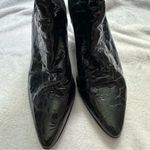 Stuart Weitzman Croc Embossed 50/50 Black Patent Leather Heel Boot Size 7.5 Photo 7