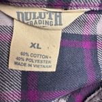 Duluth Trading Company Plaid Flannel Shirt Womens XL Purple Long Sleeve Button Photo 2