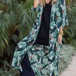  Leaf Green Printed Maxi Kimono Open Cardigan OS Rachel Zoe OS Photo 0