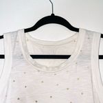Gap White & Gold Metallic Heart Print Tank Top Photo 1