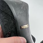 Kensie Black Velvet Floral Emeline Block heel boot bootie size 8.5 Platform Goth Photo 8