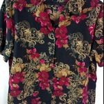 Laura Scott  20W Black Red Blooms Top Plus Photo 0