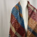 David & Young Plaid Earth Tone Boho Warm Fall Scarf Winter Red Photo 5