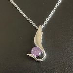 Purple crystal angel wing necklace Photo 1