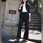 Talbots  Greenwich Wide Leg Trouser Dress Pants Women’s 12 Black Stretch Career Photo 4