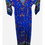 Flying Tomato Anthropologie Fly Tomato Geometric Boho Retro Blue Maxi Dress NWT Size Small Photo 1