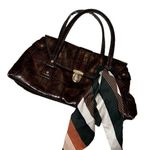 Liz Claiborne Dark Brown Hand Bag Buckle Purse Gold Detail Lightweight Accessory Photo 0