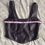 Black Faux Leather Crop Top Size M Photo 2