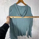 Tahari  Cardigan Small Teal 100% Linen Hooded Open Lightweight Tunic Photo 7