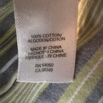 Jones New York  3X Striped Navy, Lime & White Button Front Shirt Long Sleeves Photo 7