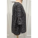 Loft  Black Ditsy Floral Blouse Ruffle Romantic Cottagecore Peasant Dainty Photo 2