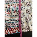 Angie  Boho Southwestern Geometric Print Beaded Peasant Top Medium Dolman Sleeves Photo 9