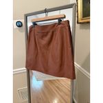 Loft Ann Taylor Tan Faux Leather Mini Skirt Sz12 Brown Fall Skirt Chic Style Photo 1