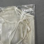 superdown  Revolve White Satin Mini Dress S Lace Trim Tie Strap Ruched Bodycon Photo 14