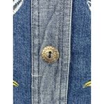 VTG 90s Bobbie Brooks Embroidered Floral Mixed Denim Shirt Button Up L Boho Blue Size L Photo 3