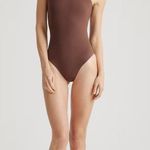 Quince NWT  Second Skin High Neck Cocoa Brown Bodysuit Sz M Photo 0