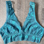 Aerie  Teal blue green Floral lace bralette bra‎ romantic sexy size L NWOT Photo 0