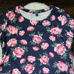 Karen Scott  Sport Navy Blue Floral Print Short Sleeve Dress Photo 1