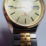 Citizen Crystron 44-1503 Wrist Watch Quartz Retro Date Day Japan stainless gold Photo 2
