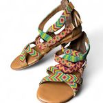 Anthropologie 🌿 Laid-Back London x  Hand-Beaded Gladiator Sandals – Emerald Mix 🌿 Photo 2