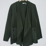 LOGO By Lori Goldstein NEW Drape Front Hunter Green Jacket w/ Pockets Size XL Photo 0