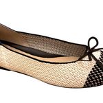 Rothy’s Ballet Flats Bow Detail Cream & Black CapToe Designer Classic Size 7.5 Photo 0