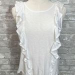 Sundry White Ruffled Tank Top Photo 0