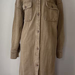 Pilcro and the Letterpress  Tan Coat Women’s Duster Button Up Oversized Medium Photo 0