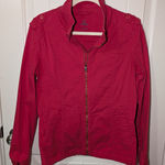 prAna  Mayve Cotton Blend Jacket Women's Medium Red Photo 0