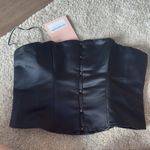 Reformation NWT Jaclyn Satin Top in black Photo 6