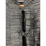 Chicos Design Womens Silk Striped Jacket Size 3 Made In India Black Photo 3