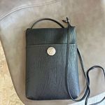 Vintage black Faux leather medallion wrinkle grain boho retro crossbody bag Photo 1