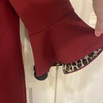 Liz Claiborne  Dark Red Bell Leopard Sleeve Midi Dress Size 14 Photo 1