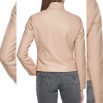 Levi's NWT Women's Faux Leather Motocross Racer Jacket Biscotti Latch Collar Photo 4