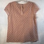 Loft Petite Lace Cap Sleeve Zipper Back Top Rose Gold Metallic Size S Photo 1