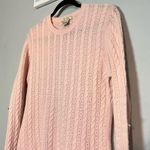 Kenar  Cashmere Light Pink Cable Knit Sweater Scoop Crew Neck Size XL Soft Photo 0