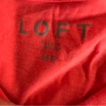 Loft  Orange Ruffled Short Sleeve T-Shirt Blouse Photo 2