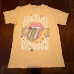 The Rolling Stones American Eagle AE Band Tee Tie Dye Tongue Logo XXS Yellow Size 00 Photo 0