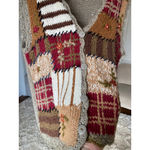 Vintage Patchwork Hand Knit Vest Huntington Ridge Boho Cottagecore Quiet Luxury Brown Size XL Photo 3