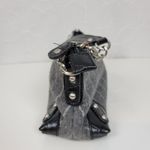 Apt. 9  Womens Shoulder Bag OS Gray Striped Rhinestone Croc Embossed Chain Handle Photo 4