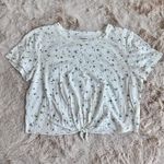 Aritzia Sunday Best Lux Crop Tied Hem Short Sleeve Tee Photo 0